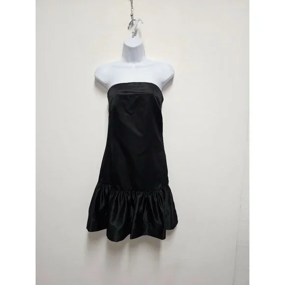 ANDRE BADI | Dresses | Andre Badi Women Strapless Tube Short Mini Dress  Black Pleated Dress Size Xs | Poshmark